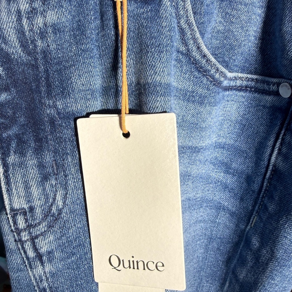 NWT Quince Luna Stretch Slim Straight Jeans Seaside Blue Size 30 - Picture 6 of 9